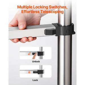 Scala Telescopica in Acciaio Inox da 2,6 m, Leggera, con Sistema di Retrazione a Pulsanti Multipli, Capacità 150 kg, Pieghevole - Product Image 4