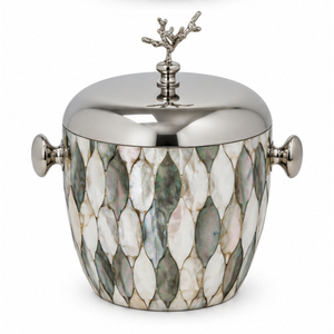 Cubo de Hielo de Nácar de Lujo con Incrustaciones de Concha de Abulón, Enfriador de Vino de Metal de Latón, Cubo de Champán Vintage con Mosaico para Decoración de Bar en Casa - Product Image 3