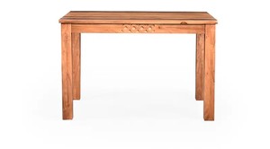 Juego de Mesa de Comedor de Madera Maciza para 4 Personas, Mesa y Sillas Rectangulares de Madera, Acabado Natural, Mesa de Comedor para el Hogar - Product Image 4