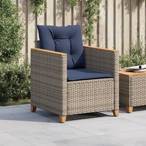Chaise de jardin en rotin PE gris à pieds réglables, confortable et élégante, pour l'extérieur - Product Image 3