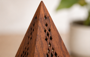 Luxury Handmade Eco-Friendly Durable Wooden Bakhoor Burner Box Pyramid Shape Incense Burner Holder for Agarwood - Product Image 6