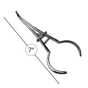 Pinza de dique de goma manual University Washington con anillo de bloqueo de acción de resorte de acero inoxidable y mango curvo, para uso dental, de ROBOZ TECH - Product Image 3