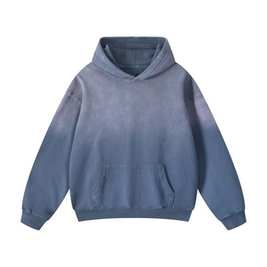 Sweat à capuche pour homme en coton 100% de qualité supérieure, avec tissu épais, cordon en coton 100%, personnalisable, pull-over uni, coupe courte et ample - Product Image 1