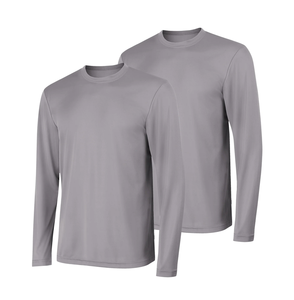 Men's <b>Long</b> Sleeve O-Neck <b>T</b>-<b>Shirt</b> Solid Color Quick Dry Knitted Polyester Casual Fit Regular <b>Length</b> - Product Image 5