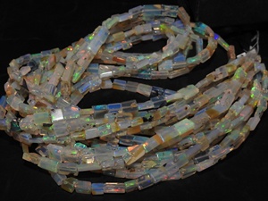 Cuentas de Ópalo Etíope Multicolor en Forma de Baguette Rectangular para Joyería, Hilo de 18 Pulgadas, 4X2-8X4MM Aprox., Piedra Natural - Product Image 2