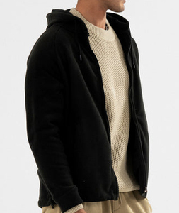 Sweat-shirt à capuche zippé en daim personnalisé pour homme, mélange de coton et polaire, respirant, avec poche kangourou, style streetwear, qualité OEM supérieure - Product Image 2
