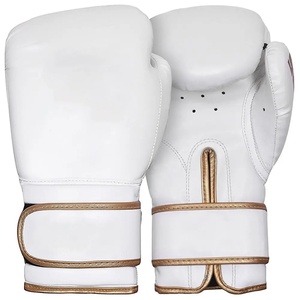Fabrication en usine de gants de boxe marron en cuir de vachette véritable, gants de boxe professionnels 14 oz, gants de boxe à lacets. - Product Image 1