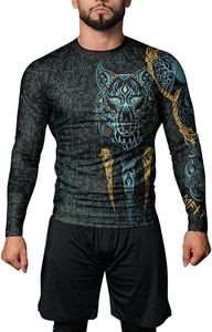 <b>Custom</b> <b>Design</b> Men's Long Sleeve Rashguard BJJ <b>Compression</b> Wear 100% Polyester Premium Quality OEM Service Heat-Transfer Printed - Product Image 4