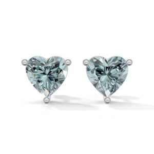 Heerani Jewels London <b>Blue</b> <b>Topaz</b> 925 Sterling Silver Heart Shape IGI Certified Trendy Stud Vermeil Unisex All Religion <b>Earrings</b> - Product Image 1