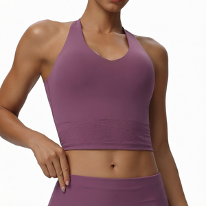 Comfortable <b>Women</b> Cropped Yoga Tops <b>Sleeveless</b> Workout <b>Shirts</b> Stretch Activewear Quick Dry Spandex/Nylon Regular Fit for Fitness - Product Image 1
