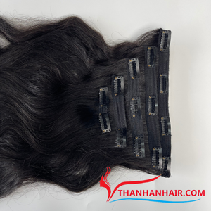100% humain Clip dans les extensions de cheveux Remy trame vietnamienne faisceaux de cheveux matière première de haute qualité - Product Image 2