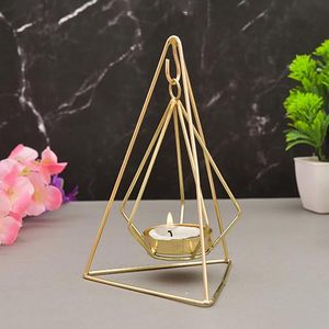 Metal Hanging Triangle Tea Light Candle Holder for Home Decor Geometric <b>Lantern</b> Decorative Candle Stand Wall Hanging Gift - Product Image 5
