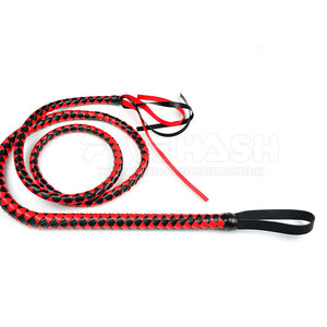 Fouet en cuir professionnel, cuir véritable, poignée robuste, design flexible, idéal pour la pratique, l'extérieur et la collection - Product Image 3