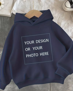 Customized Color Baby Hooded Fleece Sweatshirt Casual Winter Wear Breathable Printed Knitted Regular Sleeve Lined Chest Logo - Product Image 1