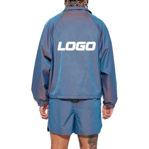 Conjunto Deportivo Personalizado, Chaqueta Cortavientos de Nailon y Pantalones Cortos, Ropa Deportiva Urbana para Hombre - Product Image 5