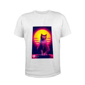 Camiseta blanca personalizada ODM de alta calidad con logotipo personalizado, imagen de neón y efecto de bordado 3D para hombres y mujeres - Product Image 1