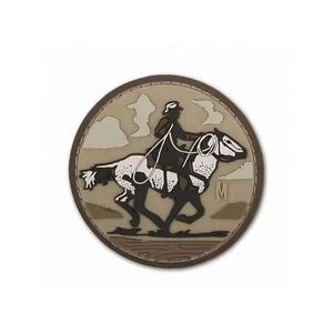 Circle Rubber <b>Patch</b> Cowboy Riding Horse 3D Embossed <b>Sew</b>-<b>On</b> Design PVC Garments <b>Patches</b> For Sale - Product Image 6