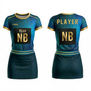 Top Selling Women's Sublimated Netball Uniform Dress Crew Neck Short Sleeve Fitted Moisture Wicking Polyester Apparel - Product Image 1
