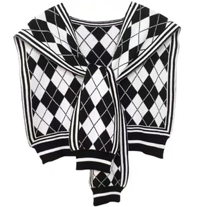 Fashionable Simple Knitted New Spring and Autumn Cross Knit Shawl Outside with Decorative Ins <b>Vest</b> - Product Image 1