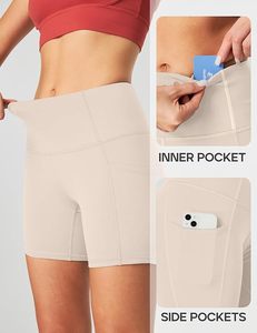 Women Summer Sport Biker Shorts Casual <b>Elastic</b> Waist Breathable Quick Dry ultra stretch with Inner Pocket Beach Holiday - Product Image 5