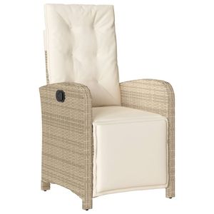 Juego de 2 sillas reclinables de jardín en color beige y blanco crema para muebles de patio - Product Image 4