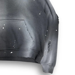 เสื้อฮู้ดดี้โอเวอร์ไซส์พรีเมียมแบบย้อมสีเอซิดวอช สไตล์วินเทจ สตรีทแวร์ หนานุ่ม พิมพ์ลายสาดสี รับผลิตแบบ OEM 3D พร้อมติดแบรนด์ส่วนตัว - Product Image 2