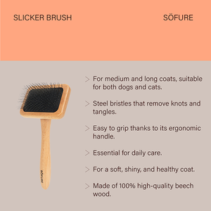 Cepillo Sofure Slicker de Madera de Haya de Alta Calidad para el Cuidado Diario de Perros y Gatos, en Oferta - Product Image 5