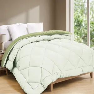 Couette élégante vert clair en microfibre 90 GSM pour l'hiver, respirante, écologique, douce, légère et confortable pour un sommeil réparateur - Product Image 4