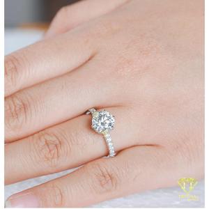 Round Cut Moissanite Solitaire Engagement <b>Ring</b> <b>925</b> Sterling <b>Silver</b> Bridal Wedding Jewelry Custom <b>Ring</b> for Women Luxury Jewelry - Product Image 3