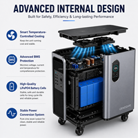 Station d'alimentation portable LiFePO4 3072Wh, générateur solaire à onde sinusoïdale pure 3000W, 17 sorties, UPS <12ms pour la maison, la reprise de courant, l'extérieur et les camping-cars