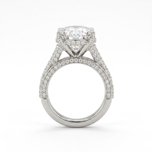 Anillo de Lujo de Platino con Diamantes Cultivados en Laboratorio Certificados IGI, Corte Brillante, Engaste de Puntas, Joyería Fina Elegante para Mujer, Estilo Moderno para Fiesta - Product Image 4