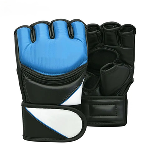Wholesale Premium Quality PU Leather MMA Gloves Full Finger Adjustable Wrist <b>Strap</b> Closure Custom Packing Professional Training - Product Image 3