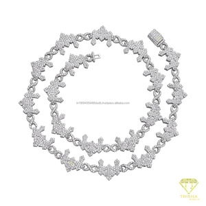 Chaîne en argent sterling 925 de haute qualité avec croix sertie de diamants moissanite, bijoux de luxe hip-hop pour les grossistes - Product Image 2