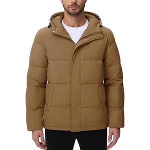 Wholesale Custom Men's Puffer <b>Jacket</b> Plus Size Soft Waterproof Outdoor Black Fashionable Winter Fabric Manufacturer - Product Image 1