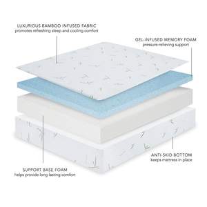 <b>King</b> Size 10-Inch Dual Layer <b>Memory</b> <b>Foam</b> <b>Mattress</b> with Bamboo Infused Cover - Product Image 2