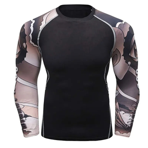 Chemise de compression MMA pour homme à manches longues, personnalisée, imprimée par sublimation, séchage rapide, polyester - Product Image 1