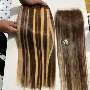 Extensions de cheveux humains vietnamiens CDYHAIRVN, double trame, non Remy, d'un seul donneur, couleur personnalisée, transition de couleur sans couture - Product Image 2