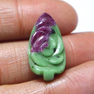 พลอยรูบี้โซไซต์แกะสลักทรงคาโบชอง พลอยรูบี้แกะสลักทำมือ ผิวเรียบ หินหลวม ขายส่ง สำหรับอัญมณีทำเครื่องประดับ - Product Image 2