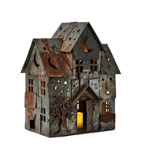 Nuevo Portavelas Rústico de Metal Galvanizado, Farol de Zinc Vintage para Velas de Té, Decoración Navideña para Mesa - Product Image 1