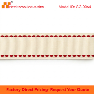 Cinta de Grosgrain de 25mm Color Crema Marfil con Borde Rojo, Suministro Directo del Fabricante al por Mayor, para Boutiques de Novias, Tarjetas de Invitación, Decoración de Eventos - Product Image 6