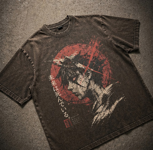 T-shirt graphique personnalisé pour homme, coupe oversize et carrée, épaules tombantes, en coton épais, délavé à l'acide, imprimé DTG, style streetwear, coupe courte, pour l'été - Product Image 3