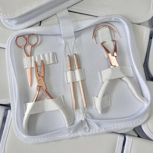 Kit d'outils pour extensions de cheveux, qualité chirurgicale, professionnel, pour techniciens en cheveux, vente chaude, extensions de cheveux à micro-perles, extensions à bandes adhésives, logo personnalisé - Product Image 1