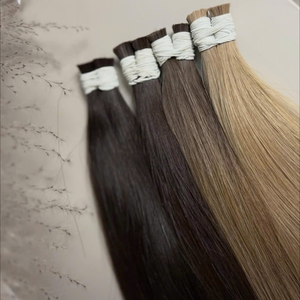Cheveux humains vierges vietnamiens en vrac Rusahair, blonds, lisses, super double drawn, non-permés, à bandes adhésives, 100g/5g, pour salon de coiffure - Product Image 6