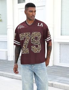 Unisex Oversized Graphic Streetwear Jersey Tee Football Number Print V Neck Short Sleeve <b>Y2K</b> Soccer <b>Top</b> 100% Polyester - Product Image 5