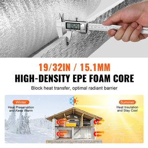 Barriera Radiante in Schiuma EPE con Foglio di Alluminio a Doppia Faccia 15,1mm 48 X 25 ft Rotolo Isolante per Tetti Doppia Riflettente per il Rifiuto del Calore - Product Image 4