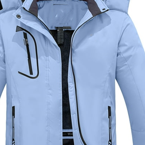 Veste de ski unisexe imperméable avec fermeture éclair, coupe-vent, capuche amovible, doublure polaire, multi-poches, pour snowboard et activités de plein air - Product Image 4