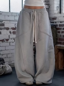 High Quality Embroidered Cross Patches Baggy Sweatpants Custom Design Fleece Trousers Factory - Product Image 4