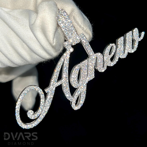 Colgante de Letra Personalizado para Hombre, Chapado en Oro de 18K con Moissanita VVS, Plata de Ley, Nombre con Fuente Personalizada, Dijes Hip Hop, Colgante con Inicial - Product Image 1