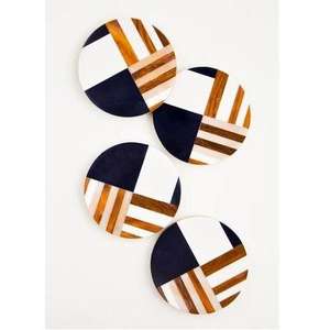 Premium Acacia Wood Coaster Resincoaster for Serving Tea Coffee Beverages Modern Design Style <b>Table</b> Surface <b>Protector</b> - Product Image 6