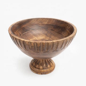 WOODEN FRUIT SERVING BOWL - Product Image 1
